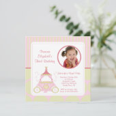  Prinses Foto Birthday Uitnodiging (Staand voorkant)