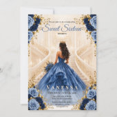 Prinses Foto Blauwe Sweet 16 Uitnodiging (Voorkant)