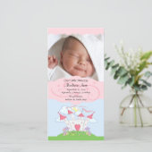 Prinses FOTO Geboorteaankondiging Aankondiging (Staand voorkant)