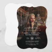 Prinses Foto Quinceañera Masquerade Verjaardag Kaart (Voorkant / Achterkant)