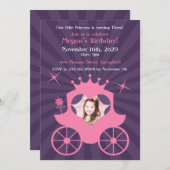Prinses foto verjaardag uitnodiging (Voorkant / Achterkant)