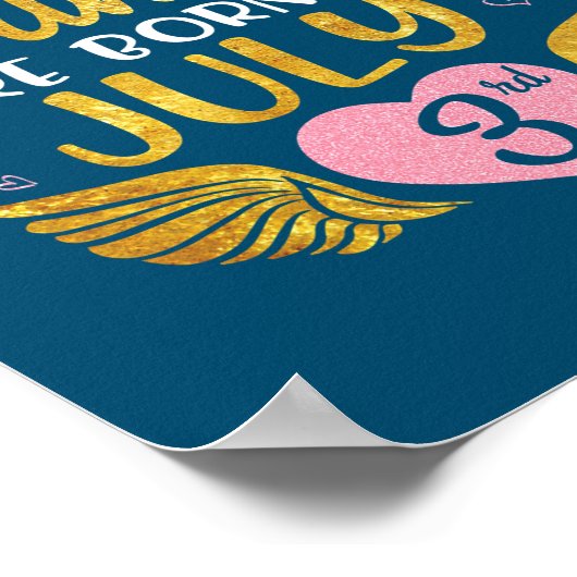 prinses geboren op 3 juli poster (Hoek)