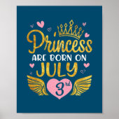 prinses geboren op 3 juli poster (Voorkant)