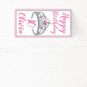 Prinses Gelukkig Verjaardagsfeest Tiara Aankleden  Spandoek (Insitu)