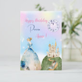 Prinses Gelukkige Verjaardag Groet Kaart (Staand voorkant)