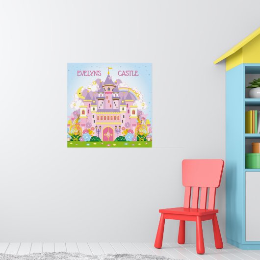 Prinses! Gepersonaliseerde Kasteelmuur decor poste Poster (Kinderkamer 1)
