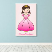 Prinses Gepersonaliseerde Meisjes Kamer Canvas Wal (Insitu (Houten vloer))