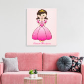 Prinses Gepersonaliseerde Meisjes Kamer Canvas Wal Afdruk (Insitu (Woonkamer))