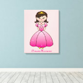 Prinses Gepersonaliseerde Meisjes Kamer Canvas Wal Afdruk (Insitu (Houten vloer))