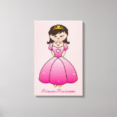 Prinses Gepersonaliseerde Meisjes Kamer Canvas Wal Afdruk (Voorkant)