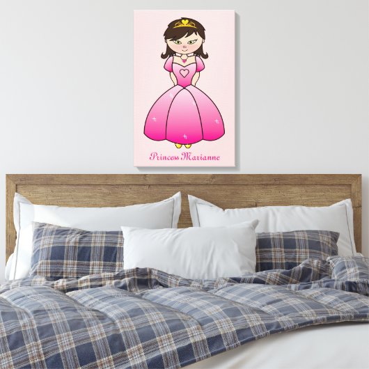 Prinses Gepersonaliseerde Meisjes Kamer Canvas Wal Afdruk (Insitu (Slaapkamer))