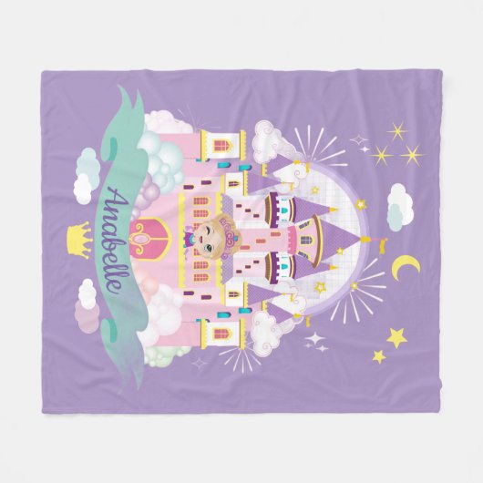  prinses gepersonaliseerde Paarse Fleece Deken (Voorkant (Horizontaal))