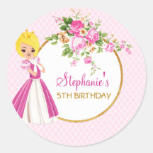  prinses Girls Birthday Party Sticker