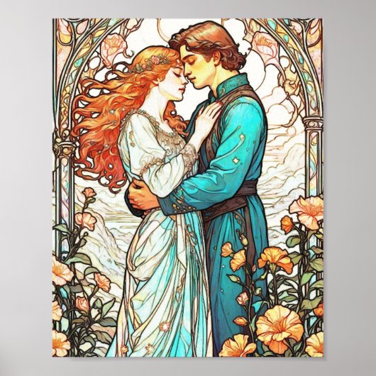 Prinses Giselle & Prins Edward Folk Tale Lovers Poster (Voorkant)