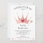  Prinses Gold Crown Pink Baby shower Kaart (Voorkant)