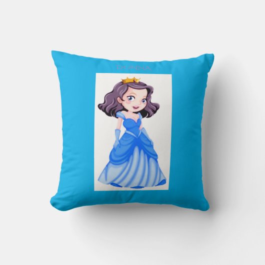 Prinses gooit kussen. Persoonlijke naam. Kussen (Voorkant)