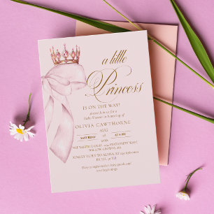 Prinses Goud Roze Meisje Baby Shower Kaart