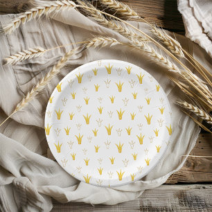 Prinses Gouden Kroon Papieren Bordje