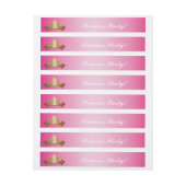 Prinses Gouden Kroon Roze Feest Wrap Around Labels Omwikkelbaar Adreslabel (Vel)