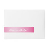 Prinses Gouden Kroon Roze Feest Wrap Around Labels Omwikkelbaar Adreslabel (Voorkant)