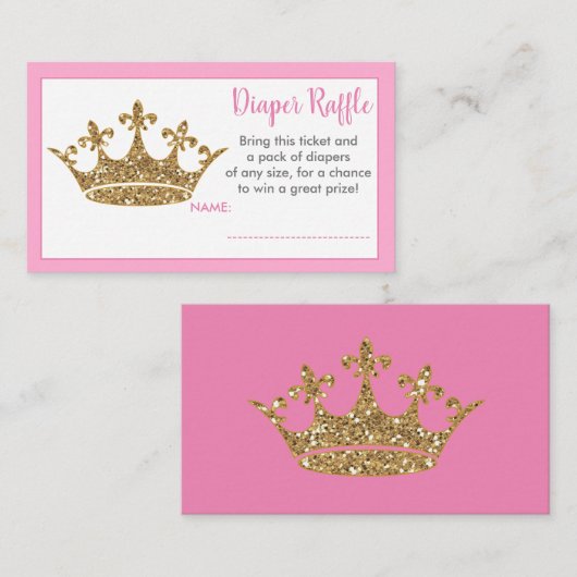 Prinses gouden kroonluier loterij ticket baby informatiekaartje (Voorkant / Achterkant)