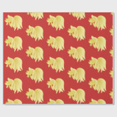 Prinses gouden vis op rood cadeaupapier (Vlak)