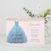 Prinses Gown String Lights Quinceanera Kaart (Staand voorkant)