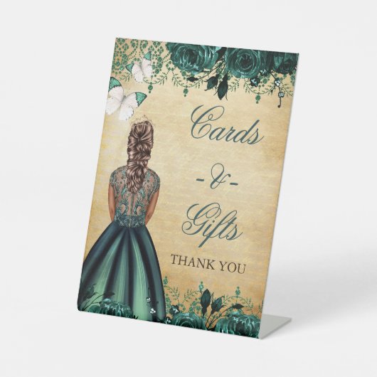  prinses Green Butterfly Kaarten en Gifts Reclamebord Met Voetstuk (Voorkant)