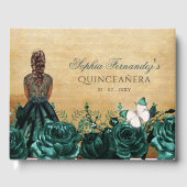  prinses Green Butterfly Quinceañera Gastenboek (Voorkant)
