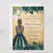  prinses Green Butterfly Quinceañera Kaart (Voorkant)