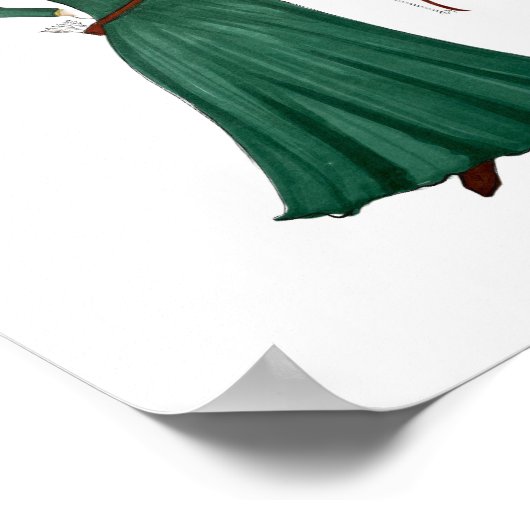 Prinses, hand getekende mode schets poster (Hoek)