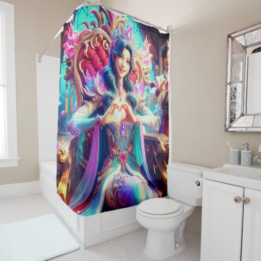 Prinses hart handen douchegordijn (In situ)