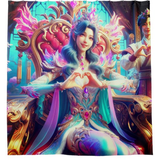 Prinses hart handen douchegordijn (Voorkant)