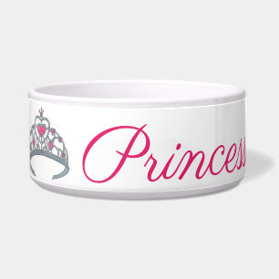 Prinses Hond Roze Zilveren Diadeem Koninklijk Kroo Voerbakje