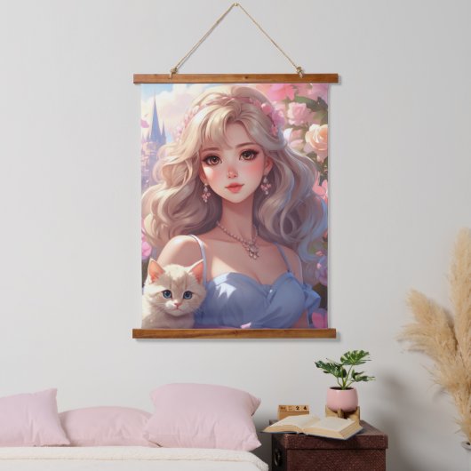 Prinses Hout Topped Wandtapijt Hangend Wandkleed (Slaapkamer)