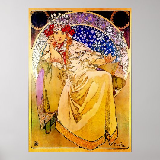 Prinses Hyacinth Poster van Alphonse Mucha (Voorkant)