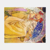 Prinses Hyacinth Poster van Alphonse Mucha Fleece Deken (Voorkant (Horizontaal))