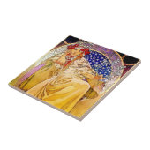 Prinses Hyacinth Poster van Alphonse Mucha Tegeltje (Zijkant)