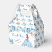 Prinses in blauwe jurk Sweet Sixteen Dank u Bedankdoosjes (Achterkant)