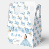 Prinses in blauwe jurk Sweet Sixteen Dank u Bedankdoosjes (Geopend)