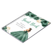 Prinses in donkergroene jurk Sweet 16 gastenboek Notitieboek (Linkerzijde)