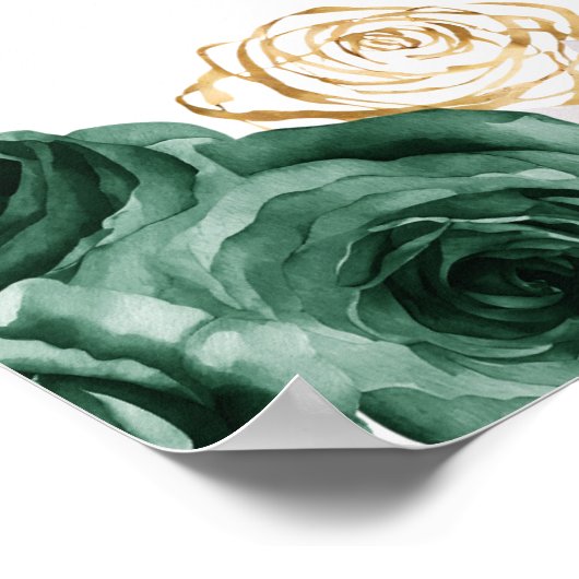 Prinses in donkergroene jurk Sweet Sixteen Welkom Poster (Hoek)