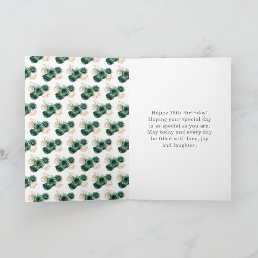 Prinses in donkergroene jurk Verjaardag Quinceaner Kaart (Binnen)