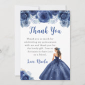 Prinses in een Navy Dress Quinceanera Bedankt (Voorkant)