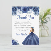 Prinses in een Navy Dress Quinceanera Bedankt (Staand voorkant)