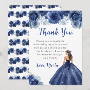 Prinses in een Navy Dress Quinceanera Bedankt