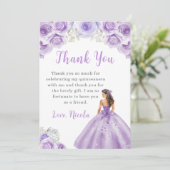 Prinses in een Paarse jurk Quinceanera Bedankt (Staand voorkant)