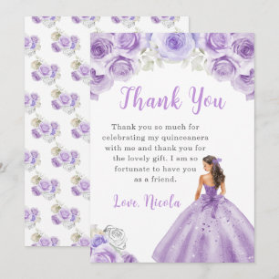 Prinses in een Paarse jurk Quinceanera Bedankt