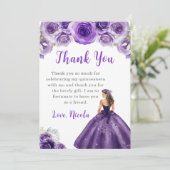 Prinses in een Paarse jurk Quinceanera Bedankt (Staand voorkant)