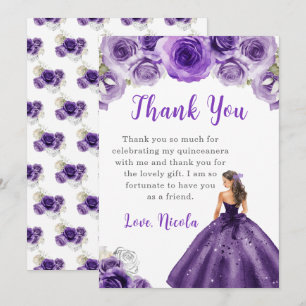 Prinses in een Paarse jurk Quinceanera Bedankt